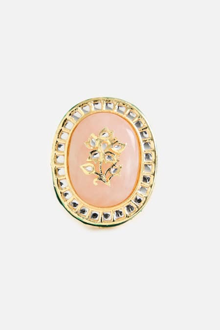 Vivinia By Vidhi Mehra Oversized Kundan Statement Ring 
