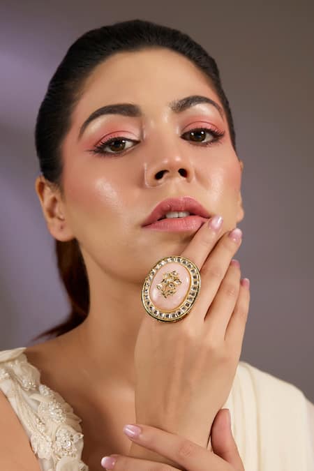 Vivinia By Vidhi Mehra Oversized Kundan Statement Ring 