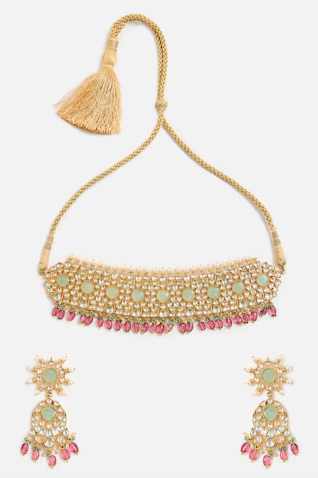 Vivinia By Vidhi Mehra Kundan & Beaded Bridal Choker Set 