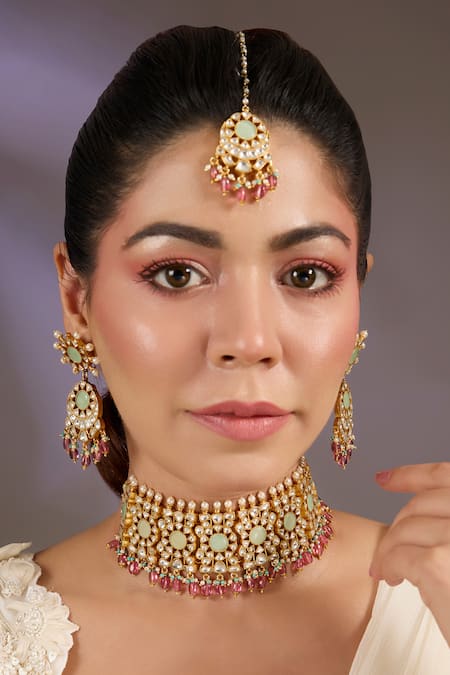Vivinia By Vidhi Mehra Kundan & Beaded Bridal Choker Set 