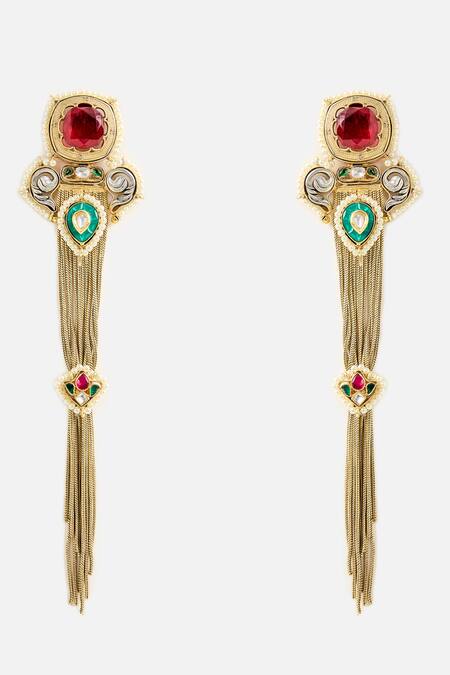 Vivinia By Vidhi Mehra Multicolor Stone Embellished Earrings 