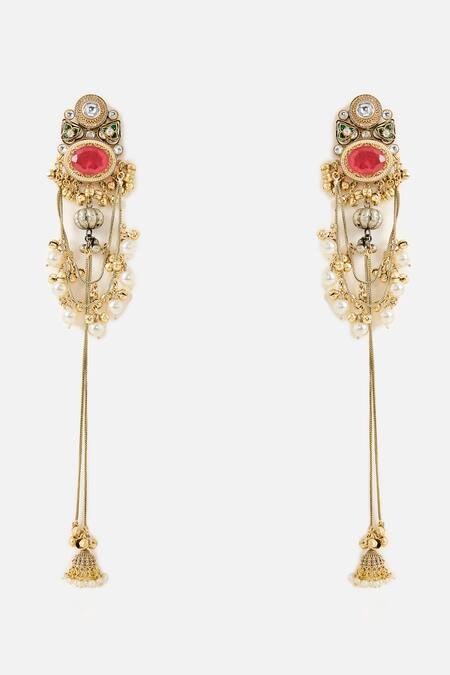 Vivinia By Vidhi Mehra Pearl & Kundan Statement Earrings 