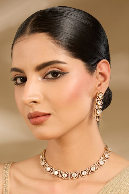 Vivinia By Vidhi Mehra Kundan Embellished Choker Set 