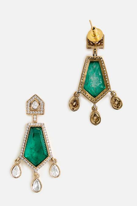 Buy Vivinia By Vidhi Mehra Gold Plated Stones, Pearls Emerald Drop Kundan Necklace Set Online at Aza Fashions Buy_Vivinia By Vidhi Mehra_Gold Plated Stones, Pearls Emerald Drop Kundan Necklace Set _Online_at_Aza_Fashions