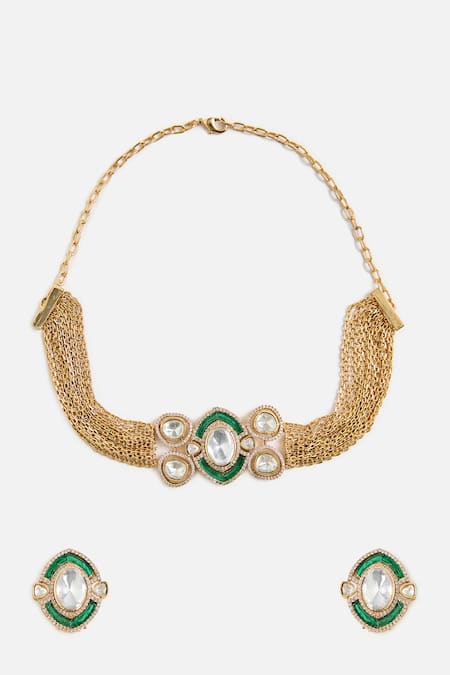 Vivinia By Vidhi Mehra Classic Kundan Choker Necklace Set 
