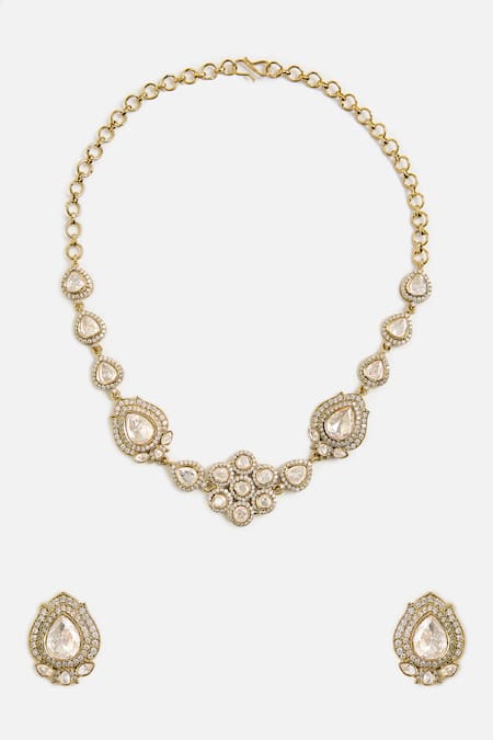 Vivinia By Vidhi Mehra Floral Kundan Choker Necklace Set 