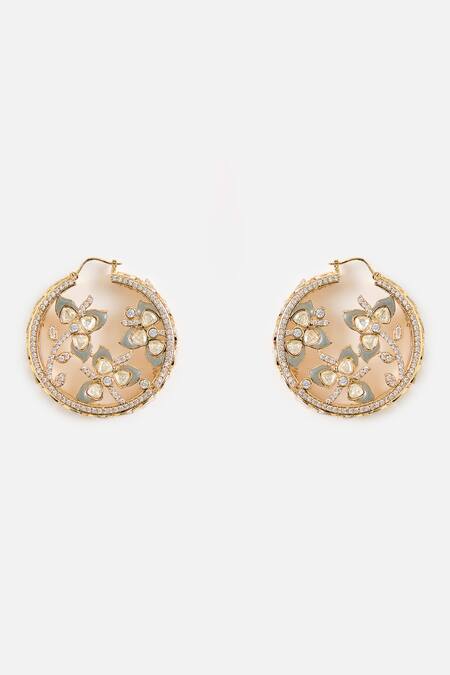 Vivinia By Vidhi Mehra Gold Plated Kundan Drop Earrings 