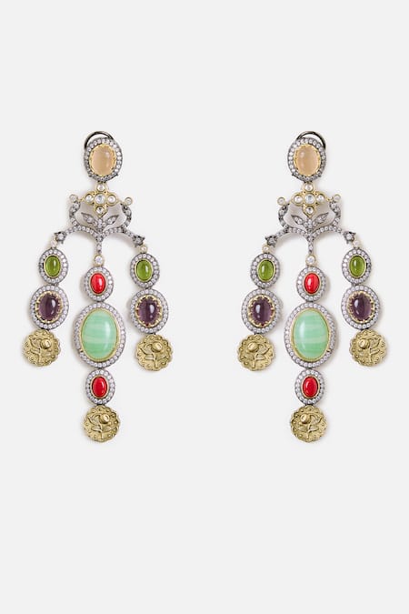 Vivinia By Vidhi Mehra Multicolor Statement Dangler Earrings 