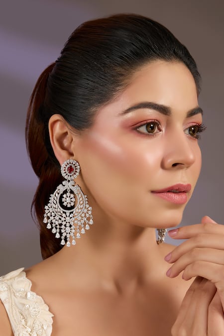 Vivinia By Vidhi Mehra Cubic Zirconia Embellished Chandeliers 