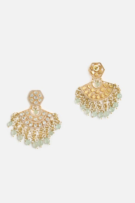 Vivinia By Vidhi Mehra Kundan Polki Statement Earrings 