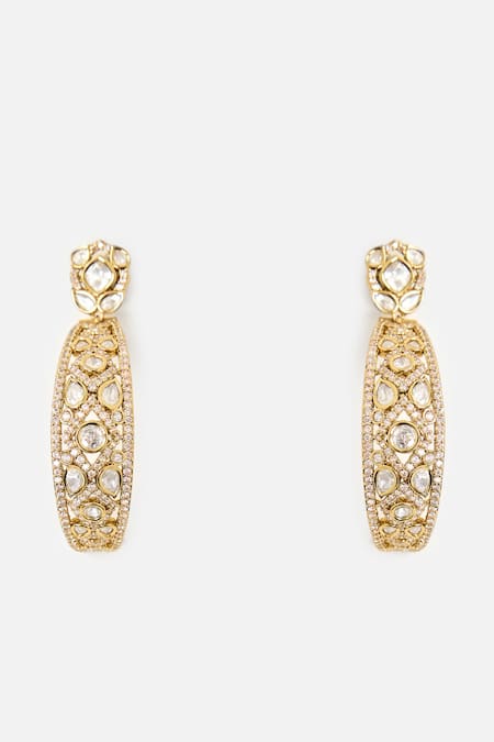 Vivinia By Vidhi Mehra Elegant Gold Plated Hoop Earrings 
