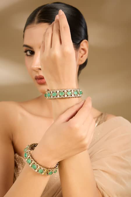 Vivinia By Vidhi Mehra Kundan Embellished Bangles 