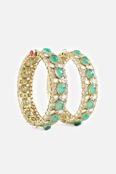 Vivinia By Vidhi Mehra Kundan Embellished Bangles 