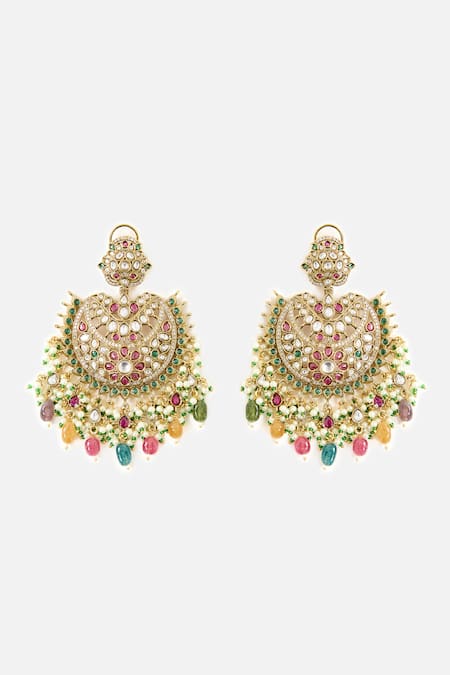Vivinia By Vidhi Mehra Multicolor Stone Embellished Chandeliers 