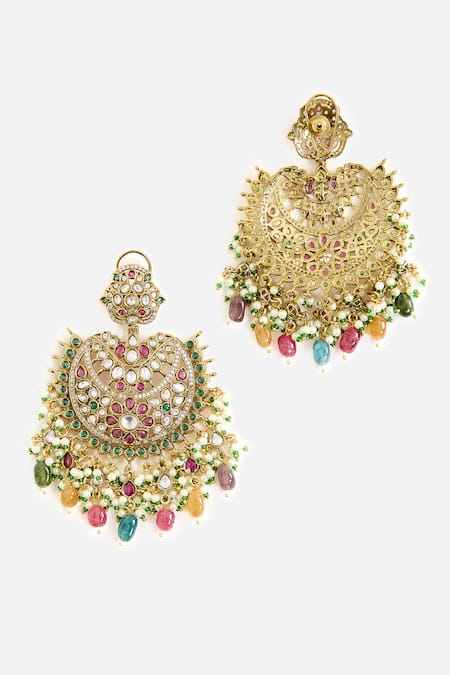 Vivinia By Vidhi Mehra Multicolor Stone Embellished Chandeliers 