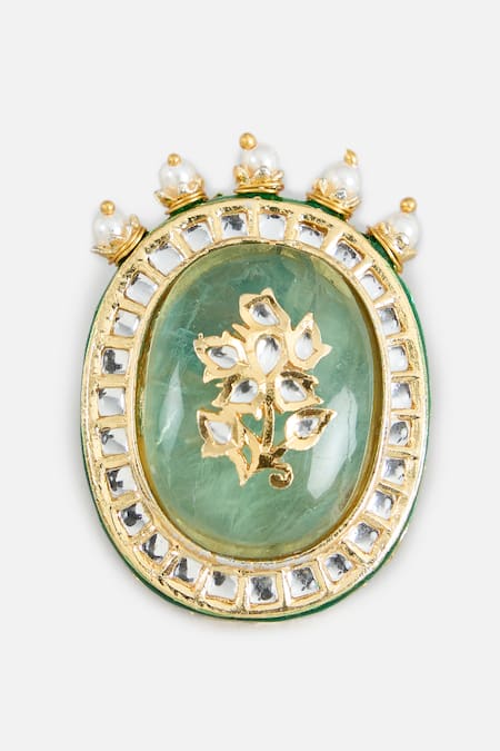 Vivinia By Vidhi Mehra Stone & Pearl Embellished Ring 