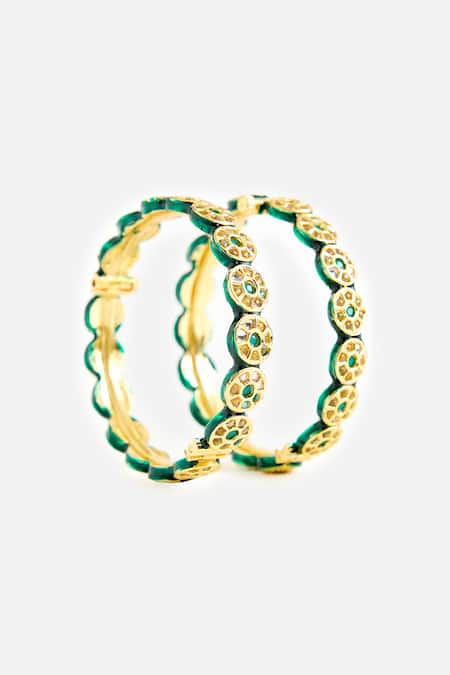 Vivinia By Vidhi Mehra Stone & Pearl Embellished Bangles 