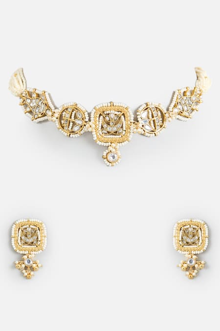 Vivinia By Vidhi Mehra Stone Studded Choker Set 