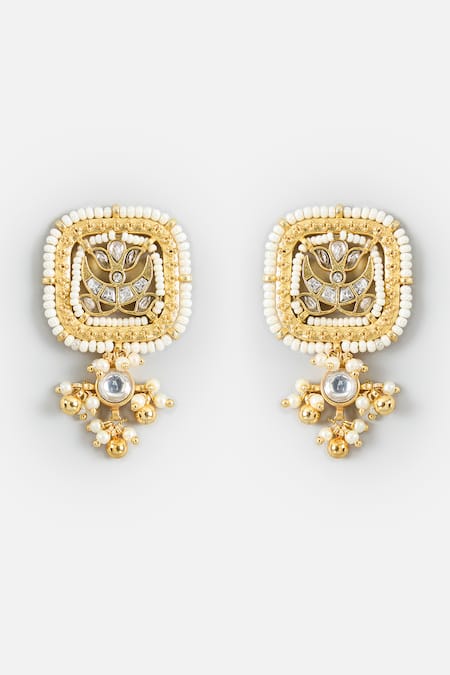 Vivinia By Vidhi Mehra_Gold Plated Stones, Beads Studded Choker Set _Online_at_Aza_Fashions