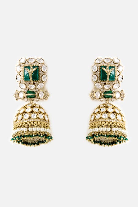 Vivinia By Vidhi Mehra Stone Embellished Jhumkas 