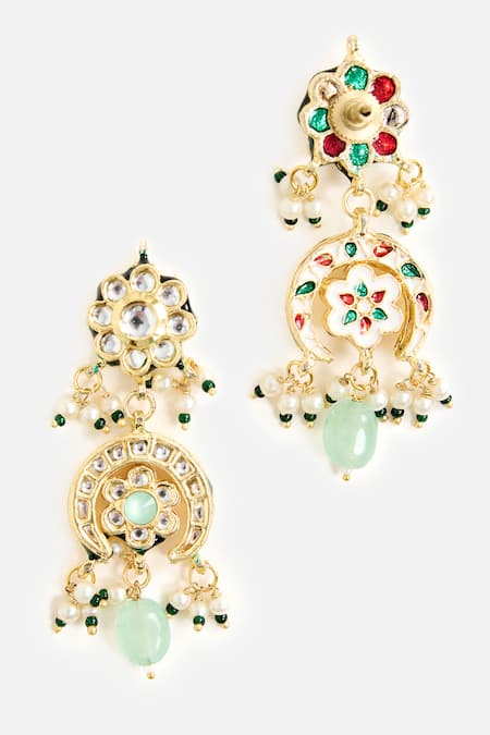 Vivinia By Vidhi Mehra_White Pearls, Stones, Beads Layered Embellished Necklace Set _Online_at_Aza_Fashions