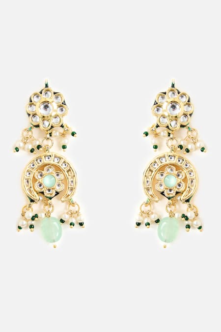 Buy_Vivinia By Vidhi Mehra_White Pearls, Stones, Beads Layered Embellished Necklace Set _Online_at_Aza_Fashions