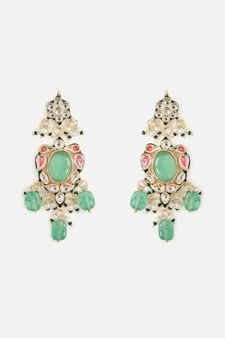 Buy_Vivinia By Vidhi Mehra_Gold Plated Beads, Pearls, Stones Embellished Choker Set _Online_at_Aza_Fashions