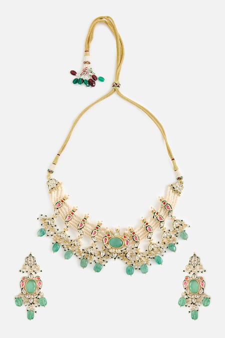 Vivinia By Vidhi Mehra Bead Embellished Choker Set 
