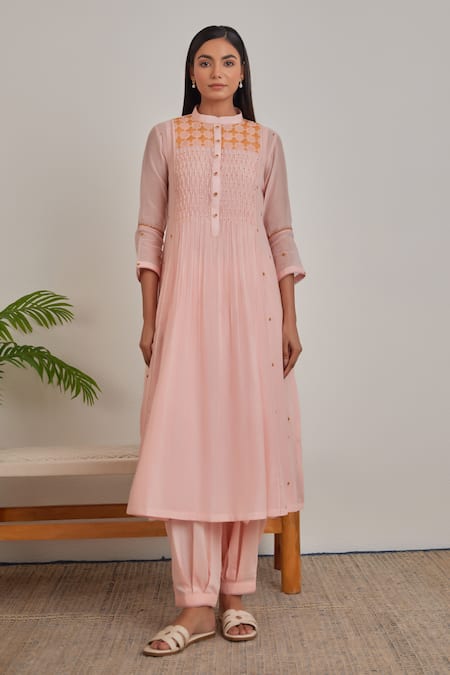 Khamaj India Elora Embroidered Kurta & Pant Set 