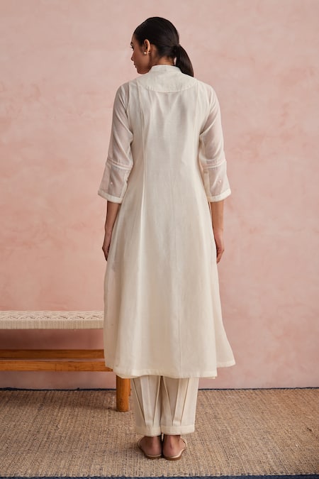 Khamaj India Elora Applique Embroidered Kurta & Pant Set 