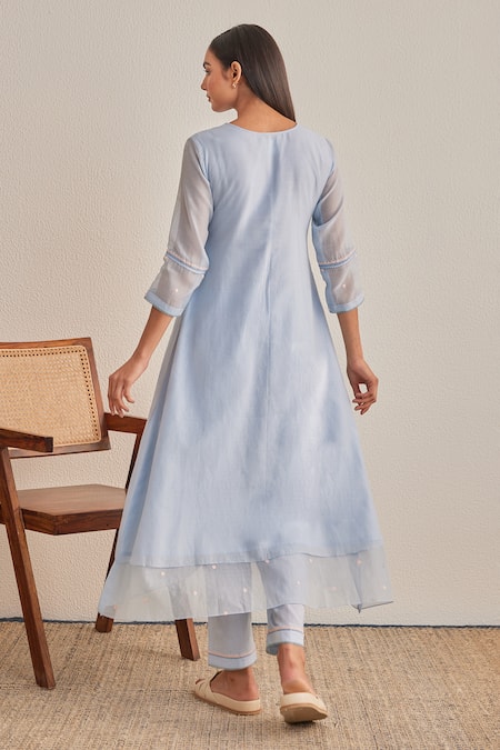 Khamaj India Diana Applique Embroidered Kurta Set 