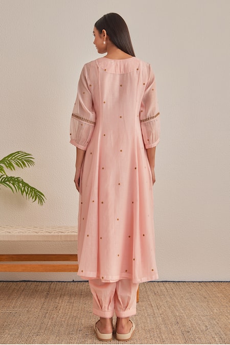 Khamaj India Jade Hand Embroidered Kurta Set 