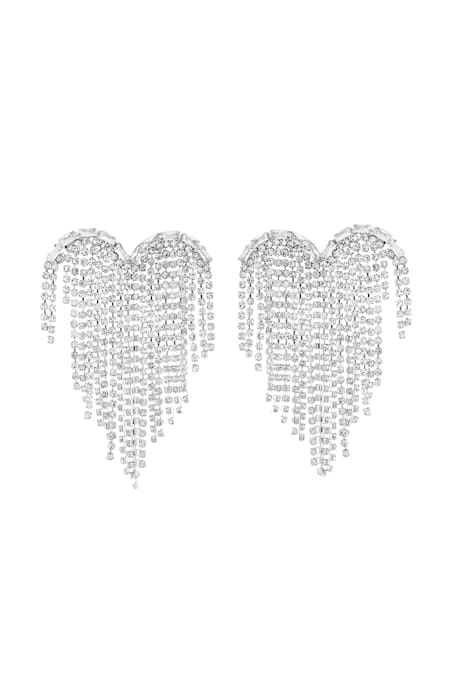 Mnsh Party Heart Heart Shaped Crystal Danglers 