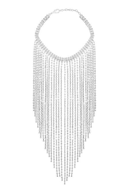 Mnsh Fringe Choker Necklace 