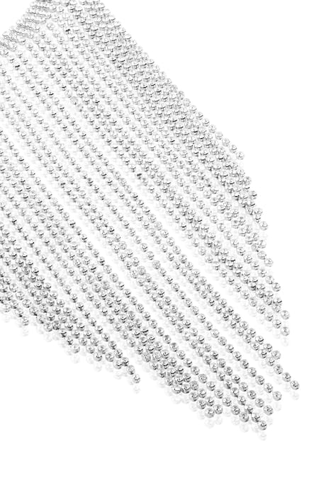 Shop_Mnsh_Silver Plated Fringe Choker Necklace _Online_at_Aza_Fashions