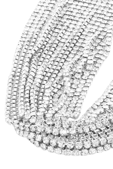 Shop_Mnsh_Silver Plated Midnight Party Choker _Online_at_Aza_Fashions