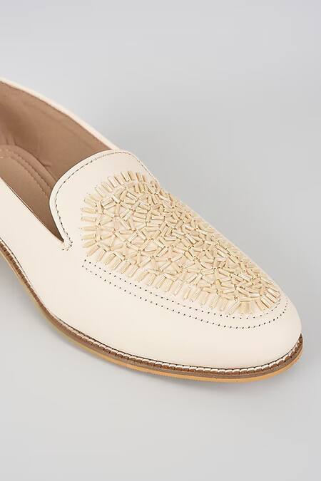 Buy_Rng Safawala_Off White Ivory Tube Loafers _Online_at_Aza_Fashions