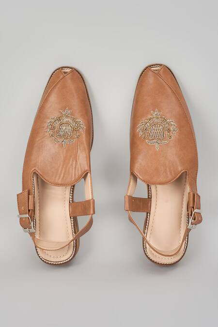 Rng Safawala Brown Embroidered Peshawaris 