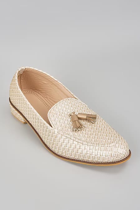 Rng Safawala Off White Herringbone Shoes 