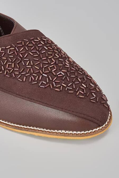 Buy_Rng Safawala_Brown Embroidered Peshawaris _Online_at_Aza_Fashions