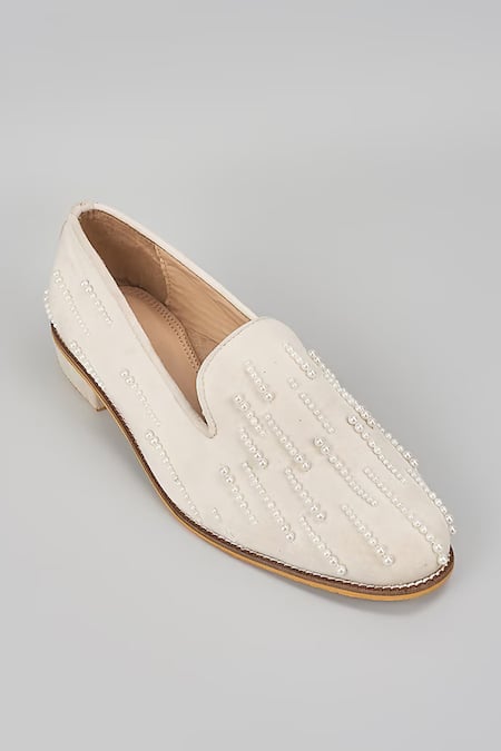 Rng Safawala Pearl Embroidered Loafers 