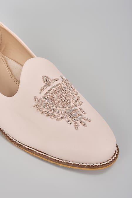Buy_Rng Safawala_Pink Blush Embroidered Loafers _Online_at_Aza_Fashions