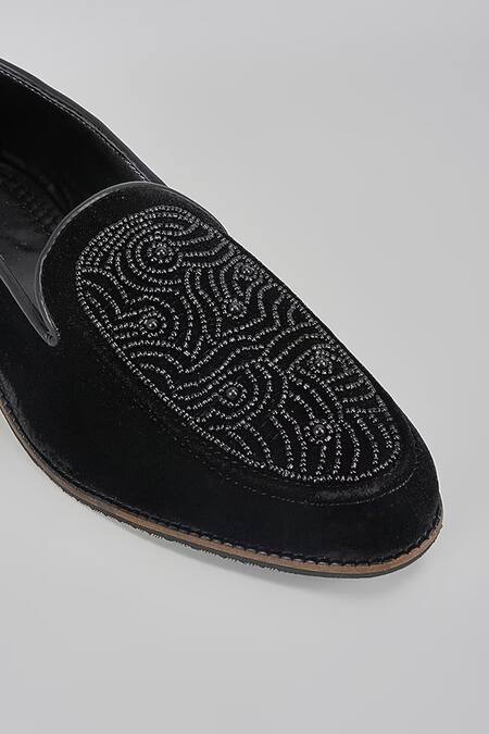 Buy_Rng Safawala_Black Embroidered Loafers _Online_at_Aza_Fashions