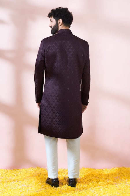 Arihant Rai Sinha Geometric Pattern Sherwani & Pant Set 