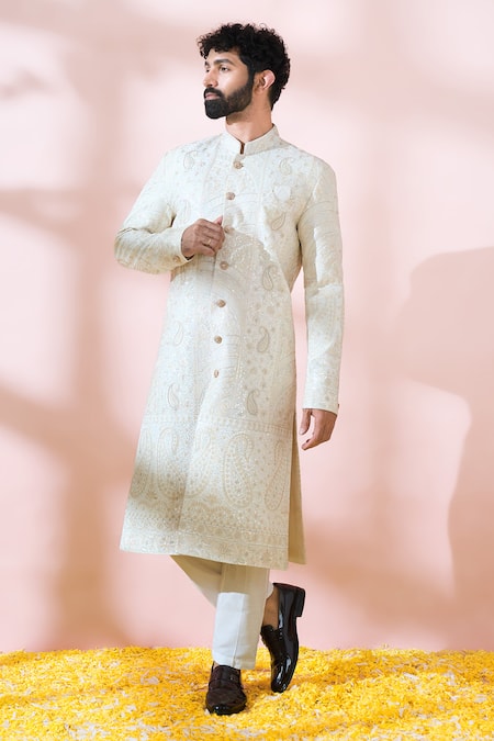Arihant Rai Sinha Thread Sequin Paisley Sherwani & Pant Set 