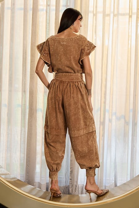 Kay Kay Milie Twill Denim Top & Pant Set 