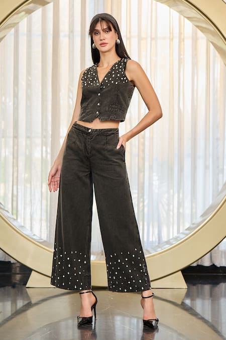 Kay Kay Stevie Denim Top & Pant Set 