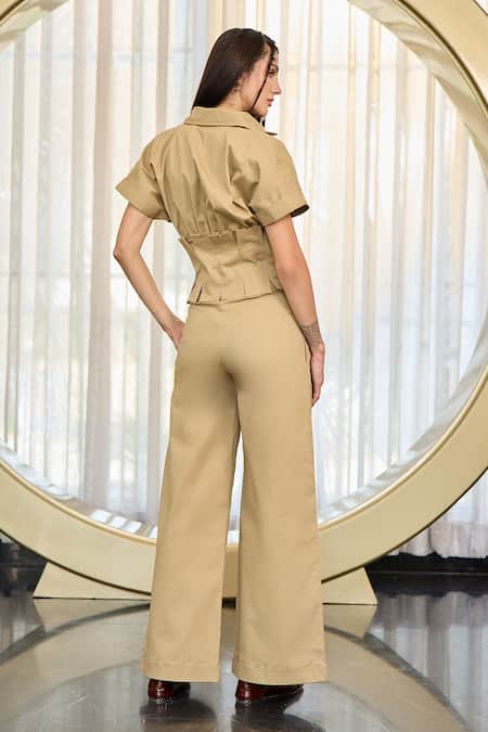 Kay Kay Naoria Solid Shirt & Pant Set 