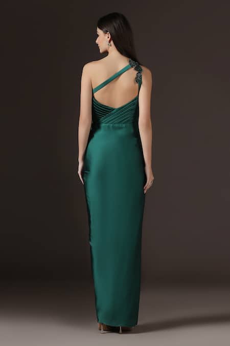 Pooja Peshoria One Shoulder Draped Gown  