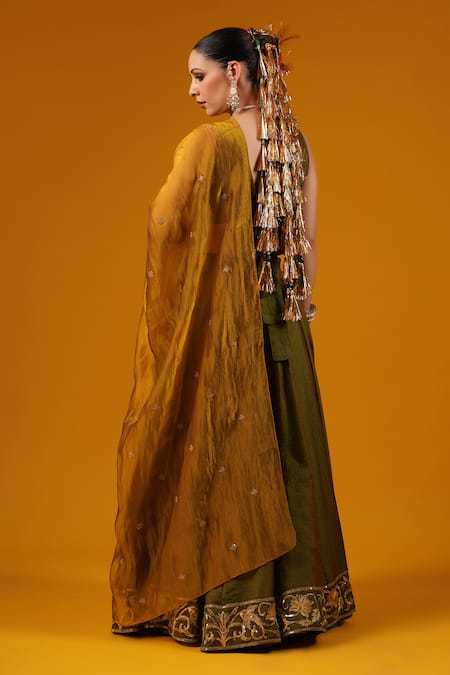 Baaro Masi Embroidered Border Lehenga Set 